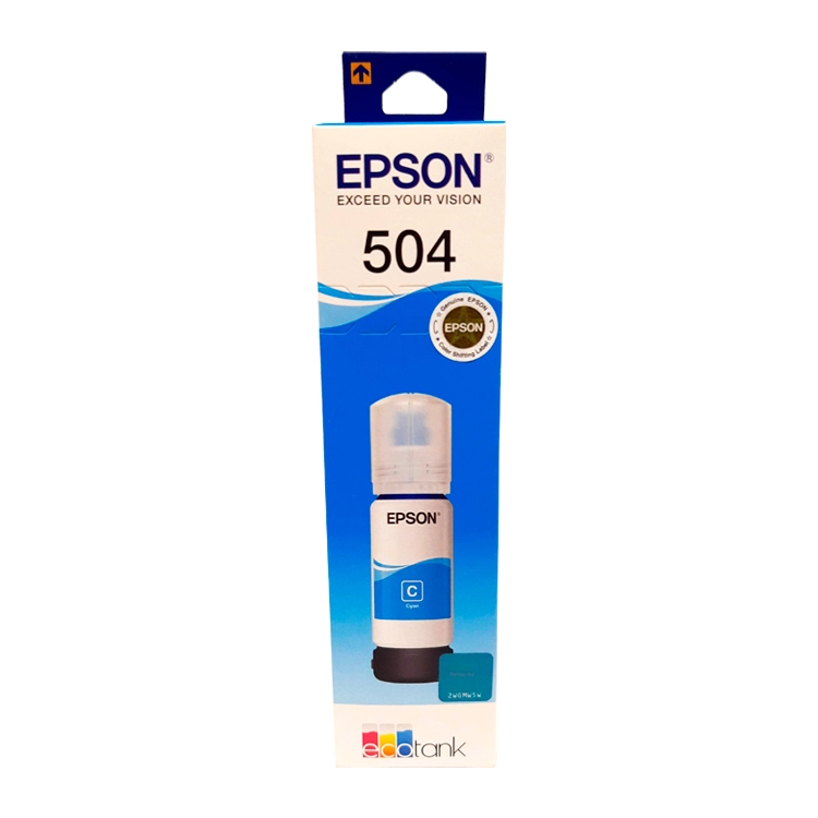 Tinta Epson T 504 Cyan 70 Ml Para L4150-L4160-Ll6161-L6171-L6191